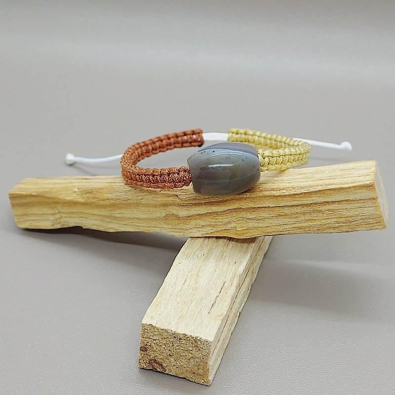 Striped Onyx Bracelet - Hand Woven - สร้อยข้อมือ - เครื่องประดับพลอย 