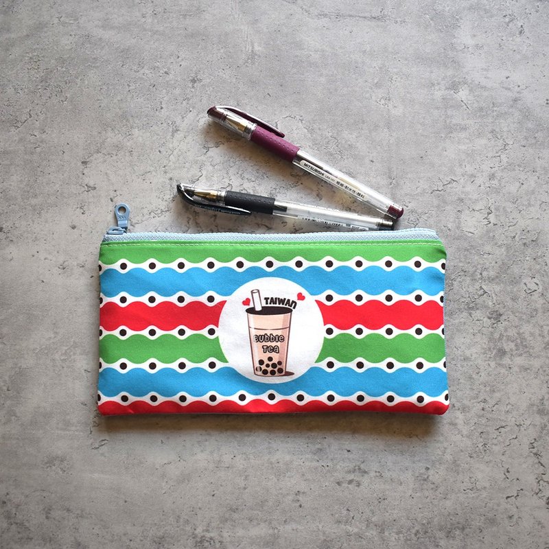 [Tonglu] Qie Zhi style pencil case_Pearl milk tea - Pencil Cases - Polyester Blue