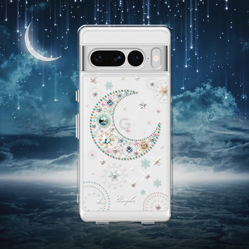Google Pixel 9/8/7系列 防震雙料水晶彩鑽手機殼-星月 - 手機殼/手機套 - 其他材質 多色