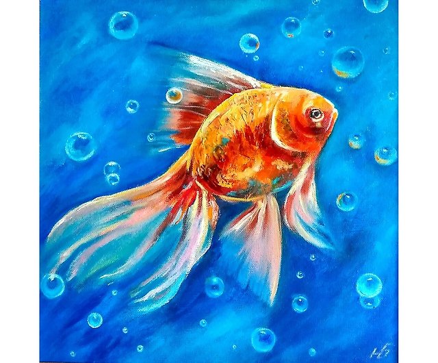 絵画（油絵） Monsieur Poisson ：小さな金魚 - その他
