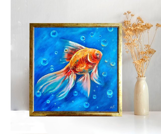 40x50cm Paint by Numbers Gold Fish Kit: Colourful Goldfish - Dive