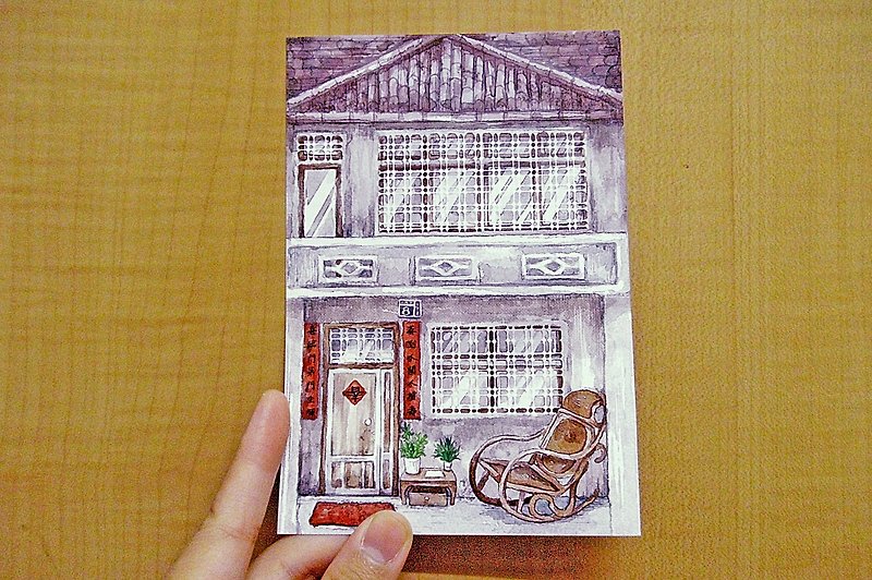 Local Wenchuang Old House/Old House (in front of the house)/Postcard postcard - การ์ด/โปสการ์ด - กระดาษ สีแดง