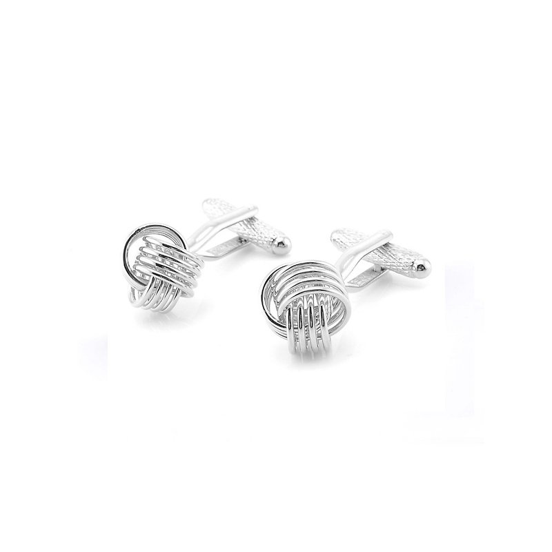 Kings Collection Silver Knot Elegant Men Cufflinks KC10069 Silver - Cuff Links - Other Metals Silver