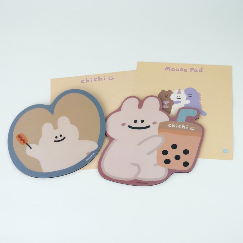 [87 Little Rabbit] Mouse Pad (Little Rabbit Loves Milk Style/Little Rabbit Loves Hot Dog Style) - Mouse Pads - Other Materials 