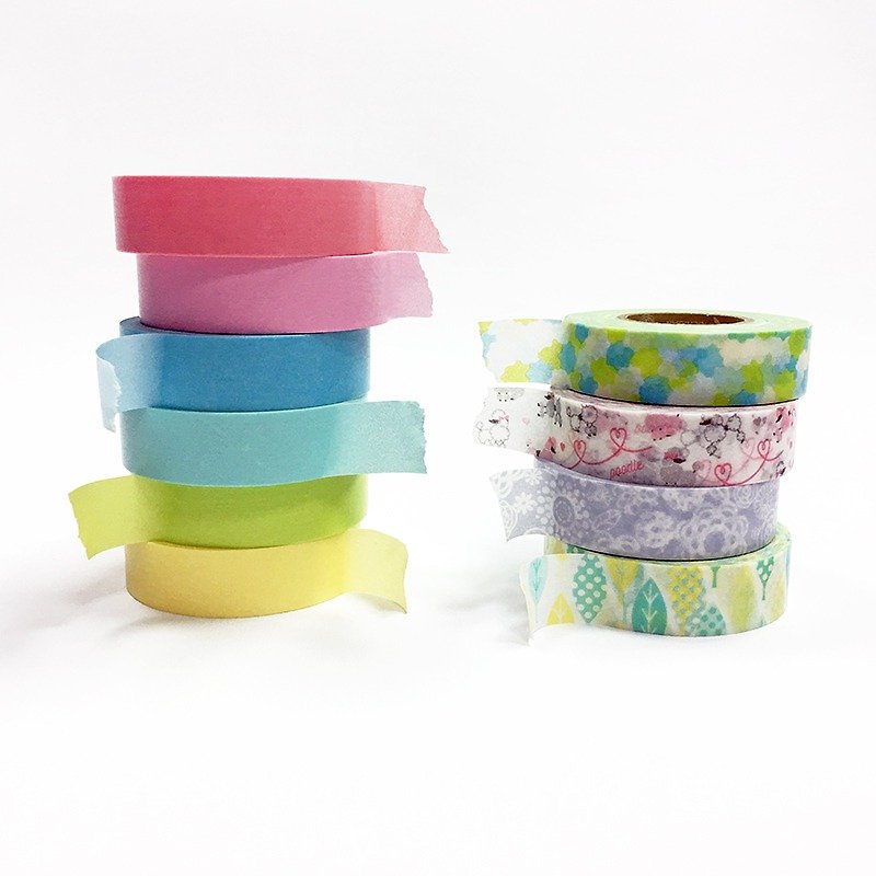 NICHIBAN Petit Joie Masking Tape【10-roll Set (PJMT-15S051-60)】 - Washi Tape - Paper Multicolor