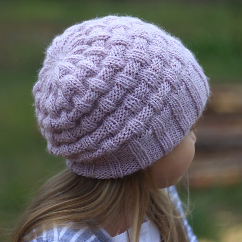 KNITTING PATTERN Hat The Aster Slouchy (Toddler, Child and Adult sizes) - Knitting, Embroidery, Felted Wool & Sewing - Other Materials Pink