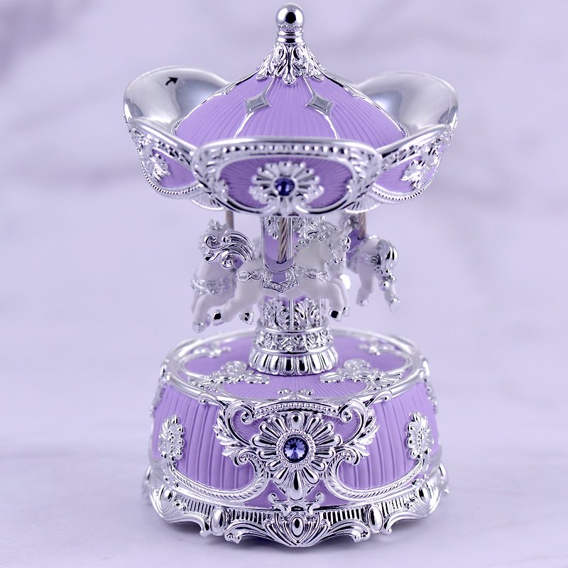 Lavender Purple Carousel Music Bell Birthday Gift Valentine's Day Gift Canon - ของวางตกแต่ง - วัสดุอื่นๆ 