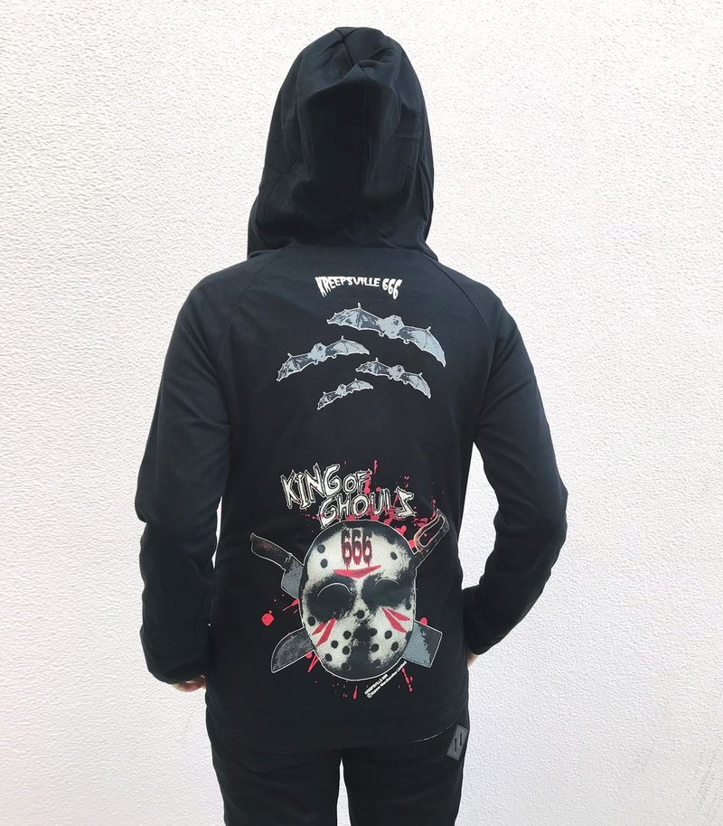 GHOULSリバーシブルパーカー/ブラック/Sサイズ/kreepsville666/ka025-24-bk_wh - 女上衣/長袖上衣 - 聚酯纖維 黑色