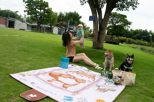 柴犬大學 SHIBA UNIVERSITY 柴犬大學-柴老大放暑假野餐墊 沙攤墊 加厚防水 柴犬週邊