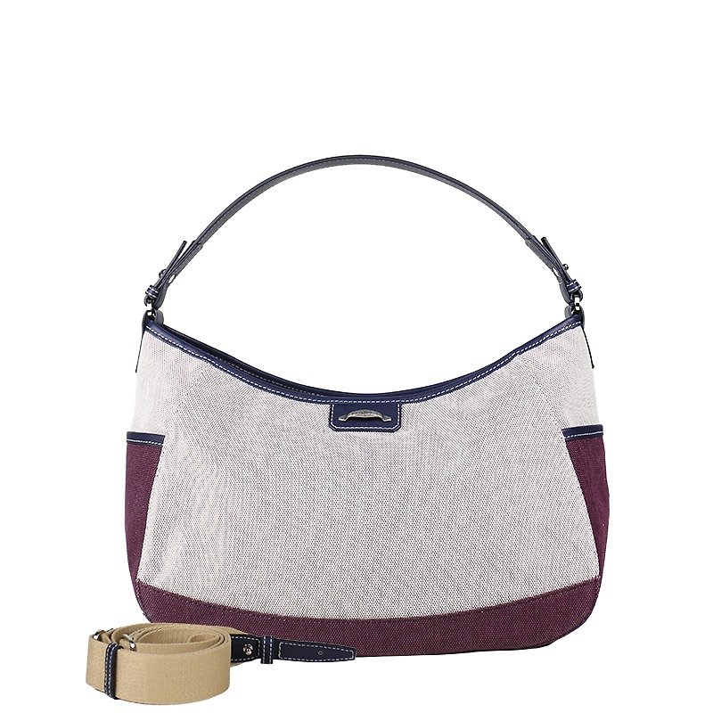 【Meg March】Canvas Side Shoulder Bag - Maple Leaf Red - Messenger Bags & Sling Bags - Cotton & Hemp Red