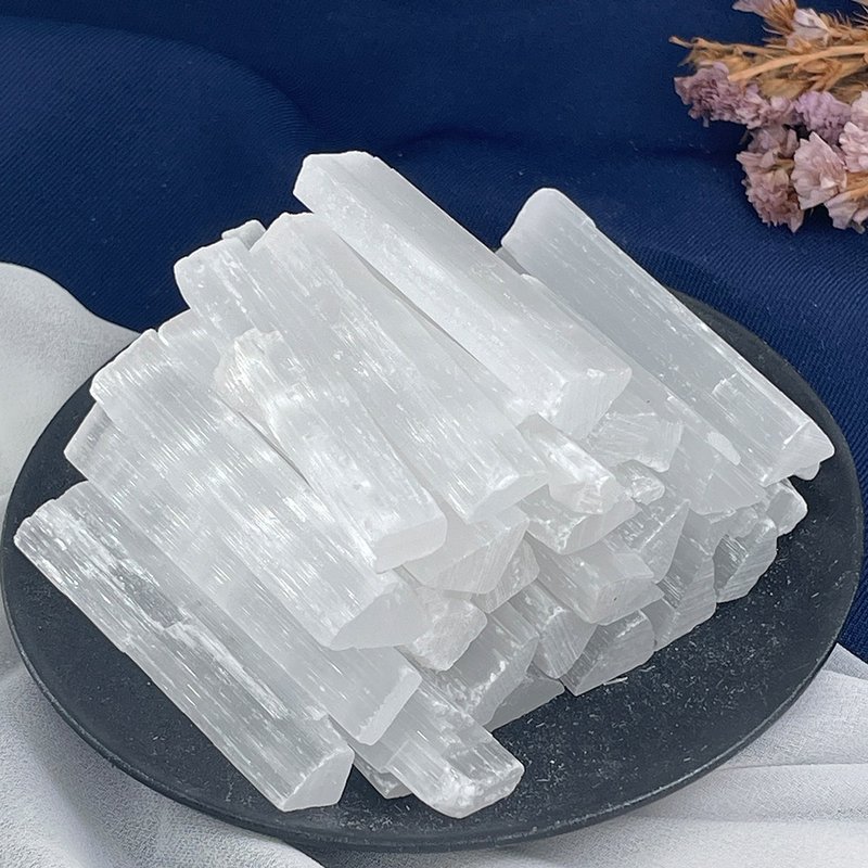 【MU工坊】白水晶石膏條擴香石/水晶擴香燈/碎石/室內香薰/淨化小 - 香氛/精油/擴香 - 其他材質 