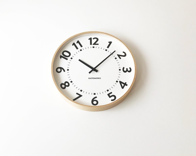 KATOMOKU plywood clock 17 自然色 (km-106NA) 掛鐘  日本製造 - 時鐘/鬧鐘 - 木頭 卡其色