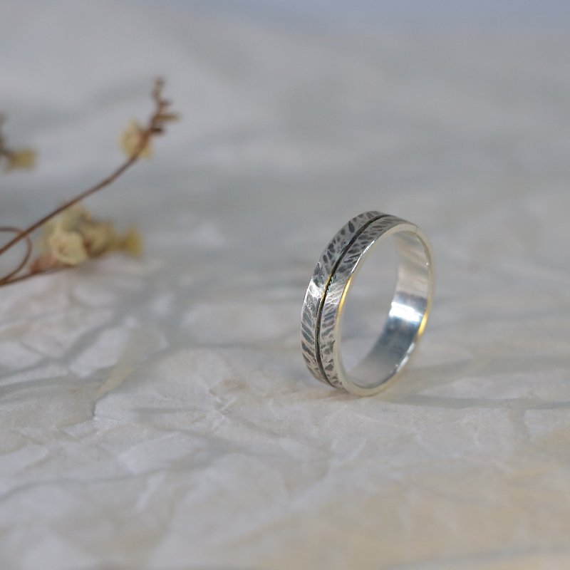 Textured Feather Sterling Silver Ring - General Rings - Sterling Silver Silver