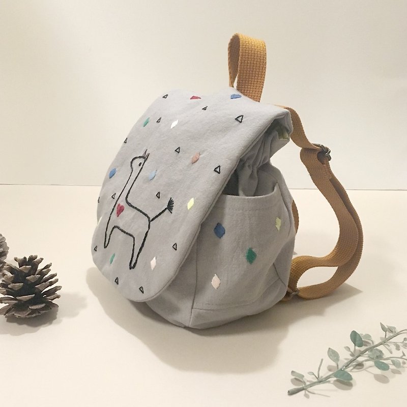 Baby backpack of embroidery - Baby Gift Sets - Cotton & Hemp Gray