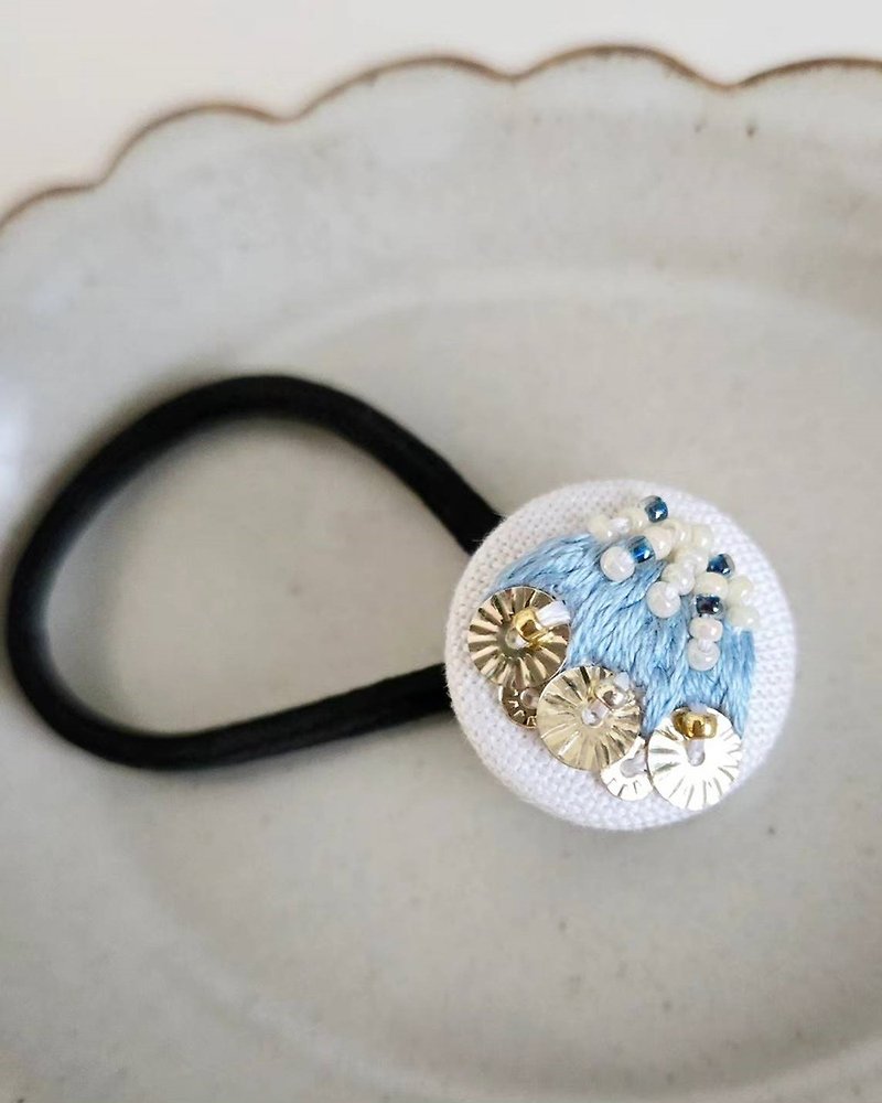 Mount Fuji embroidered hair tie - Hair Accessories - Other Materials 