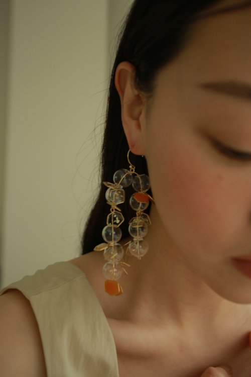 vingt-six 2021孩子的夢幻泡泡 耳環 / 耳夾可 樹脂 玻璃 婚禮飾品