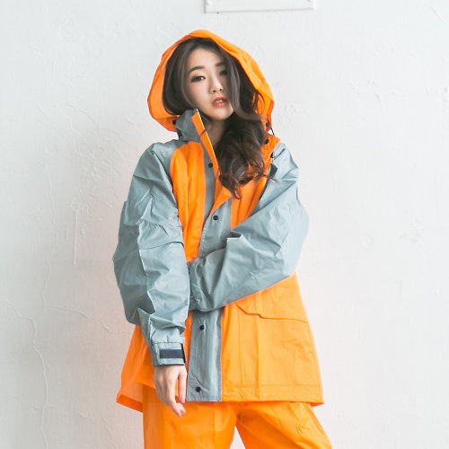 BrightDay雨衣 風動兩件式風雨衣-橘