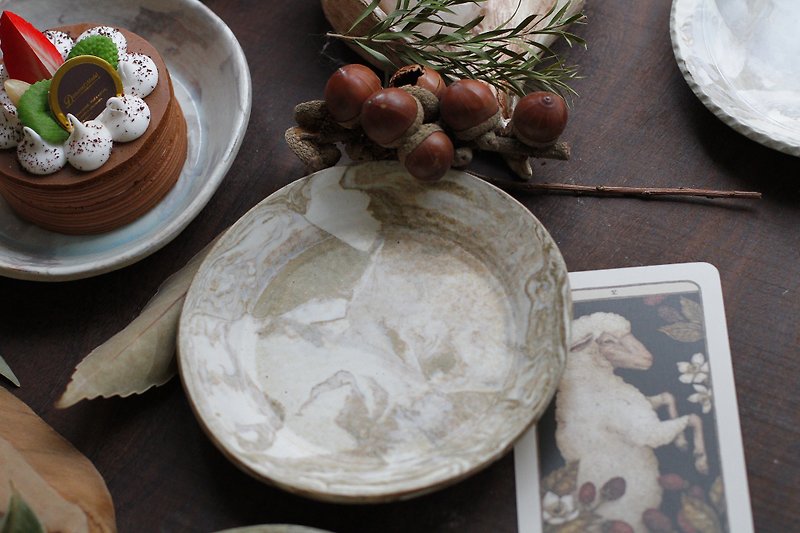 Handmade ceramic Hualien Stone dessert plate/storage tray 7 - Plates & Trays - Pottery Gold