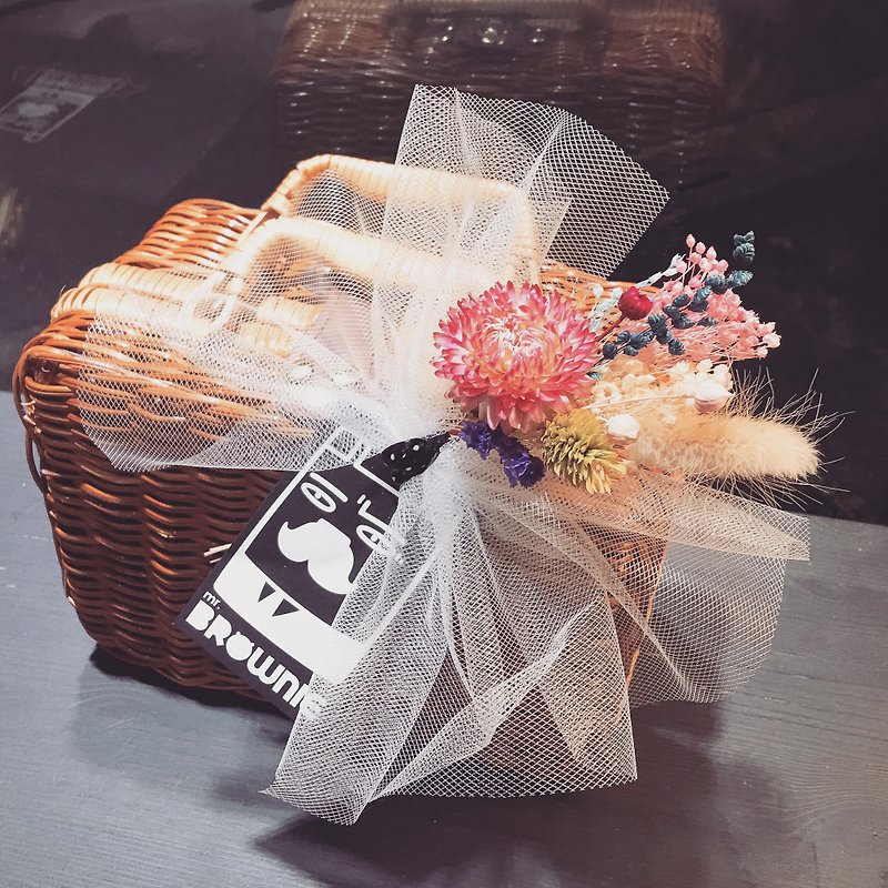 【黑熊先生巧克力布朗尼】布朗尼永恆花禮盒 - 蛋糕/甜點 - 新鮮食材 多色