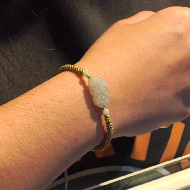 Burmese Jade A Goods JadeIce Jade Pixiu Design Braided Bracelet Gift