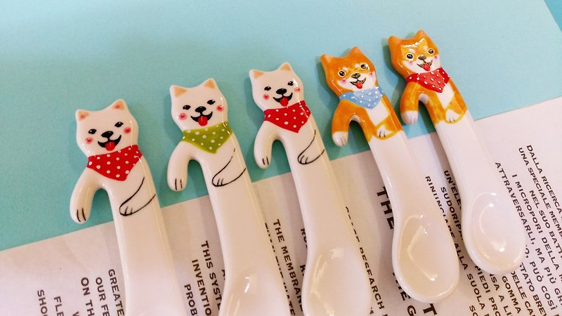 Shiba Inu Magic Spoon (single) with packaging gift box birthday gift - Cutlery & Flatware - Porcelain Multicolor