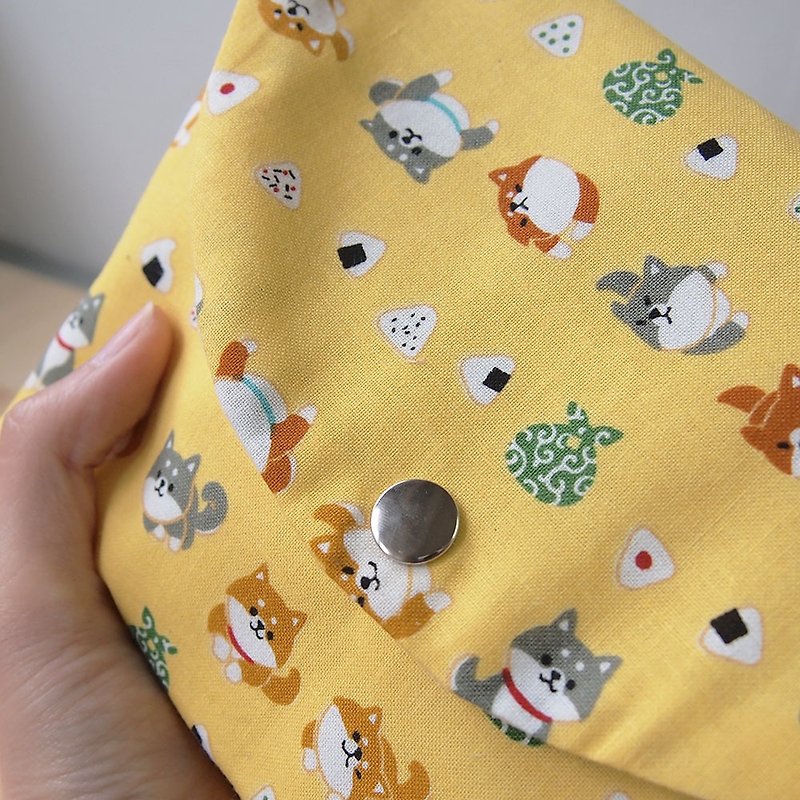 Lazy Shiba Inu purse cute pen bag storage file camera bag - Toiletry Bags & Pouches - Cotton & Hemp 