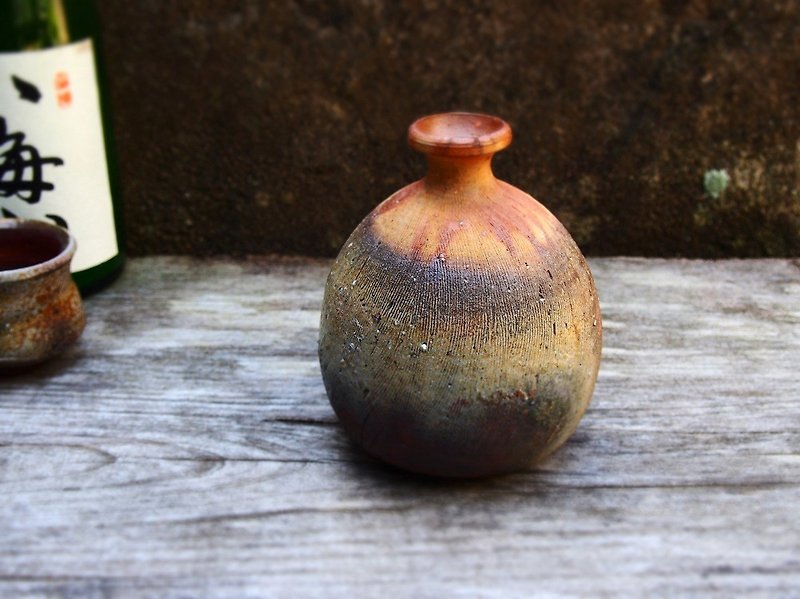 Bizen Taketoshi (with paulownia box) t - 061 - Pottery & Ceramics - Pottery Brown