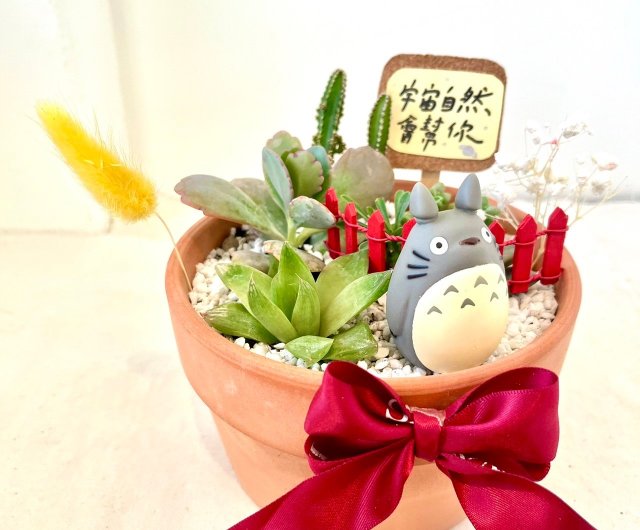 多肉植物◆サボテン◆トトロ 多肉植物のグループポット トトロ ジブリ 枯山水 マイクロ風景