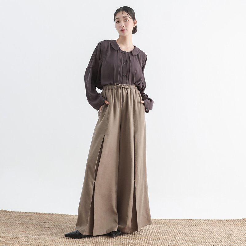 [Classic original] Mansheng_Mansheng multi-layered wide pants_CLB511_olive - Overalls & Jumpsuits - Polyester Multicolor