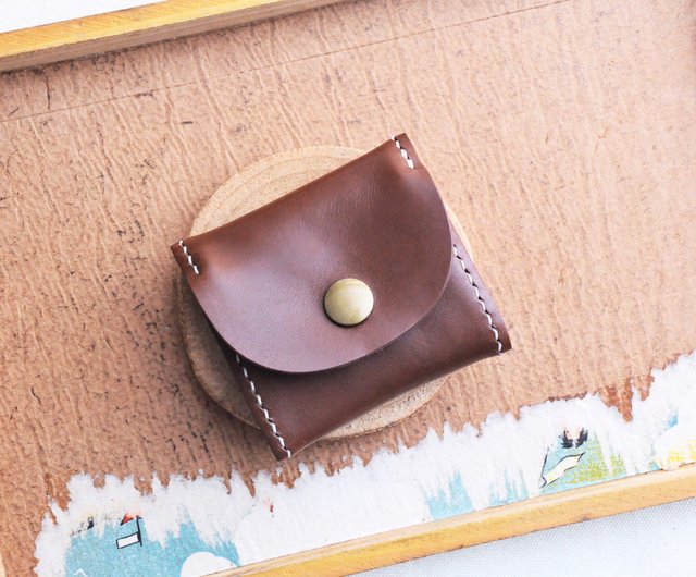 Brown Square-shaped Genuine Leather Bag