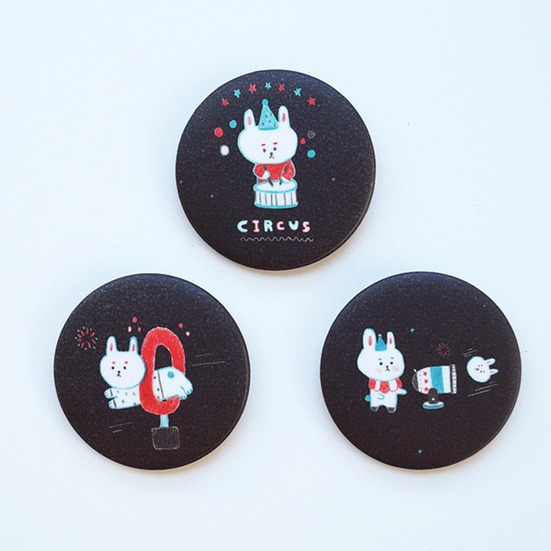 Circus Rabbit pin button set - 徽章/別針 - 其他金屬 