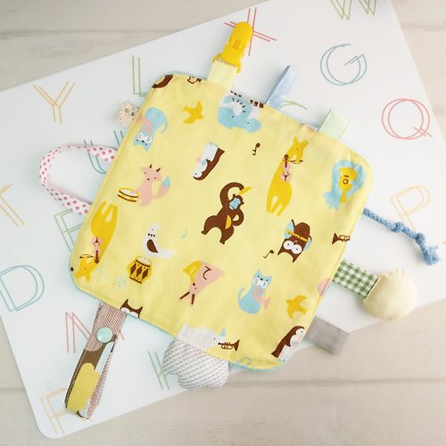 QQ rabbit 手工嬰幼兒精品 彌月禮盒 免費繡名字。動物樂隊。響紙安撫巾