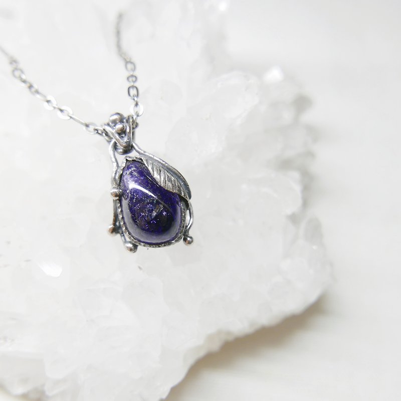 handmade silver iolite pendant - Necklaces - Gemstone Purple