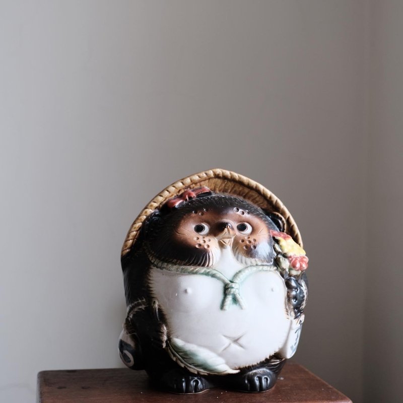日本信樂燒陶瓷狸貓 - 擺飾/家飾品 - 陶 咖啡色