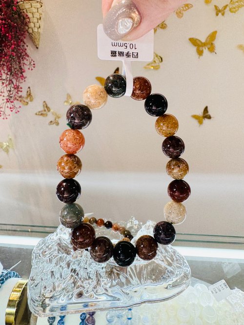 晶玉良言閣 天然滿礦四季幽靈10.5mm水晶手珠意象水晶一花一世界聚吉避兇