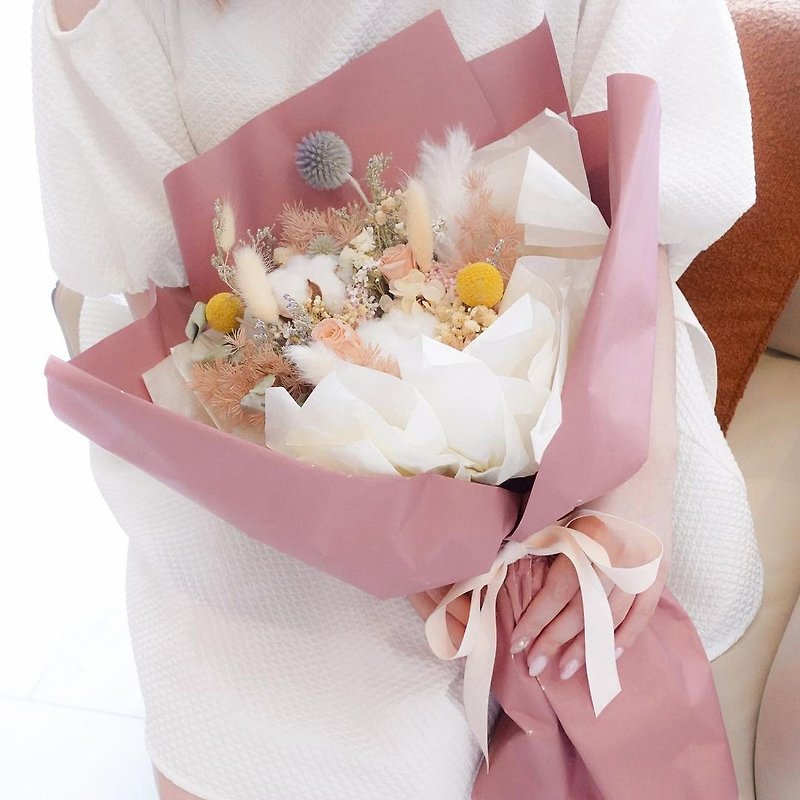 Korean Dried Flower Bouquet | Valentine's Day | Graduation Gratitude Bouquet | Graduation Blessings | Preservation - Dried Flowers & Bouquets - Plants & Flowers Pink