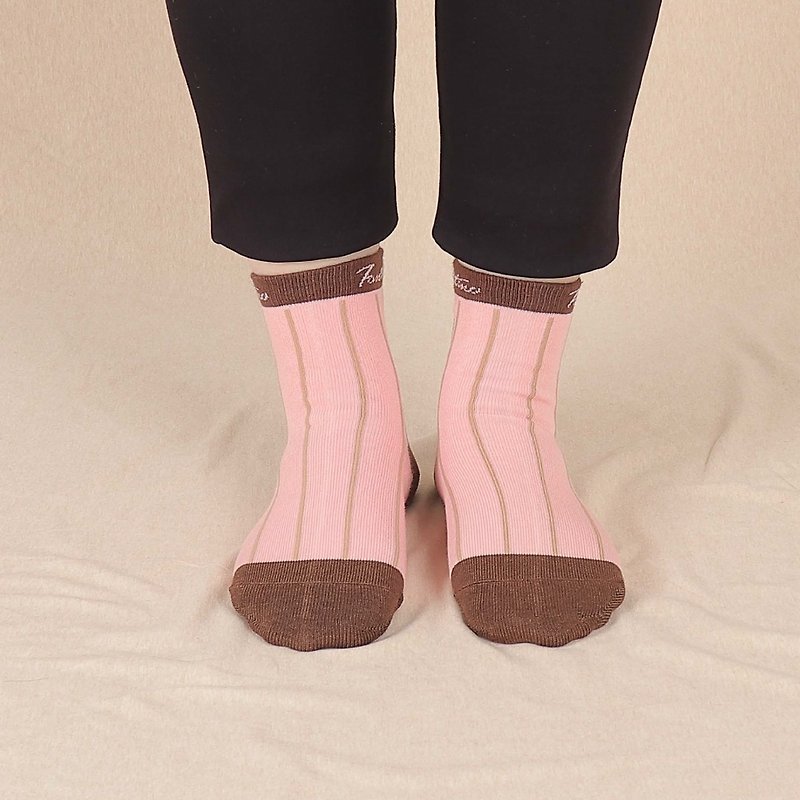 Collagen Antibacterial Deodorant Socks (Hedgehog Line Items) Foundation Brown Stripes/Graduation - Socks - Cotton & Hemp Pink