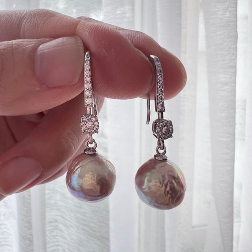 Ellajo Bijoux 月光幻影天然巴洛克絢彩珍珠耳環