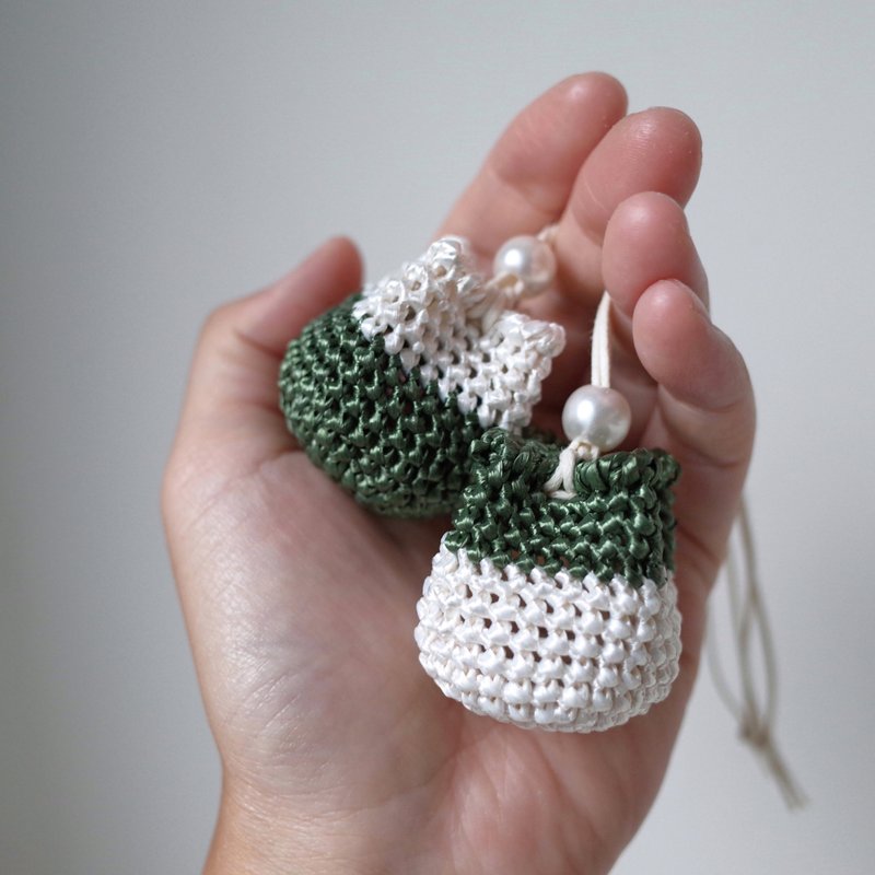 Valentine's Day/Mugwort/Sachet/Pendant/Built Bag/Car Ornament/Anti-mosquito Incense Bag/Crochet/Handmade - Charms - Other Man-Made Fibers Green