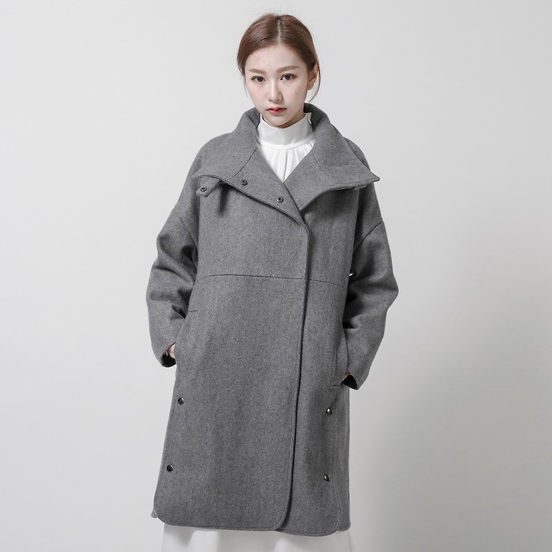 SU: MI said Darwin Darwin wool coat _6AF205_ gray - Women's Casual & Functional Jackets - Wool Gray