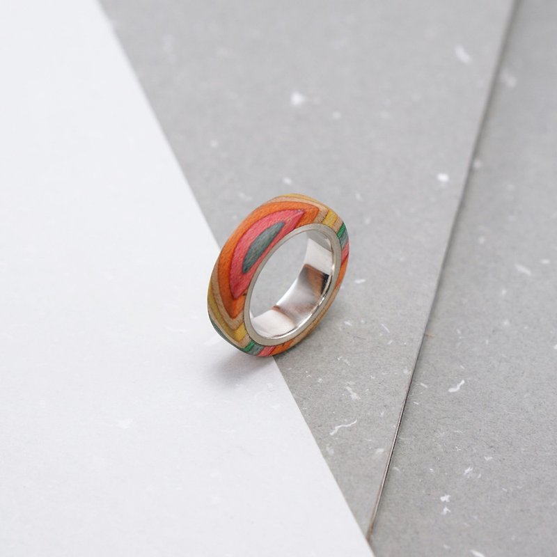 寄木樣式戒指R0209005 - 戒指 - 木頭 多色