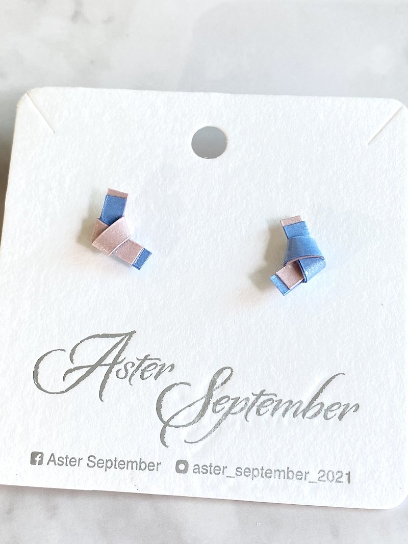 Simple Knots Paper Art Earrings Waterproof 925 Anti-Sensitive Ear Needles Wen Qingfeng Can Change Clip-On - Earrings & Clip-ons - Paper Pink