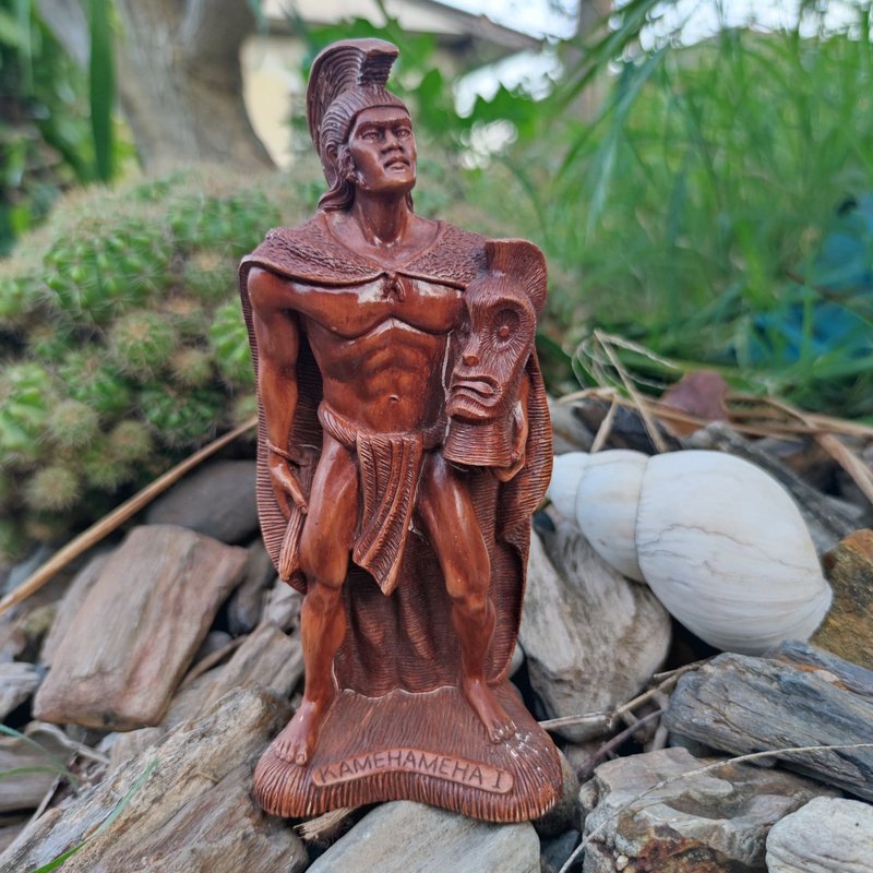 Vintage Hapa Wood King Kamehameha Coco Joe's Products Made in Hawaii - 擺飾/家飾品 - 樹脂 咖啡色