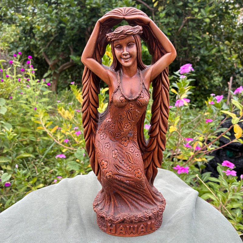 Vintage 1989 Coco Joes Maile Laka Goddess Of Hula Figure - 擺飾/家飾品 - 樹脂 咖啡色