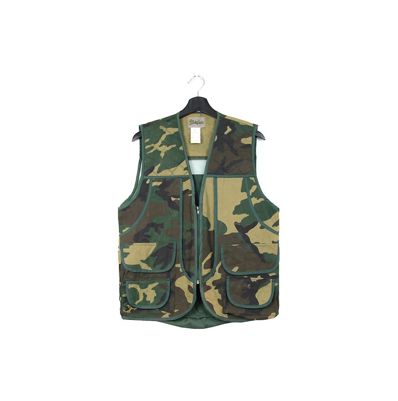 Back to Green Hunting vest camouflage / / men and women can wear M-07 - เสื้อกั๊กผู้ชาย - ผ้าฝ้าย/ผ้าลินิน 