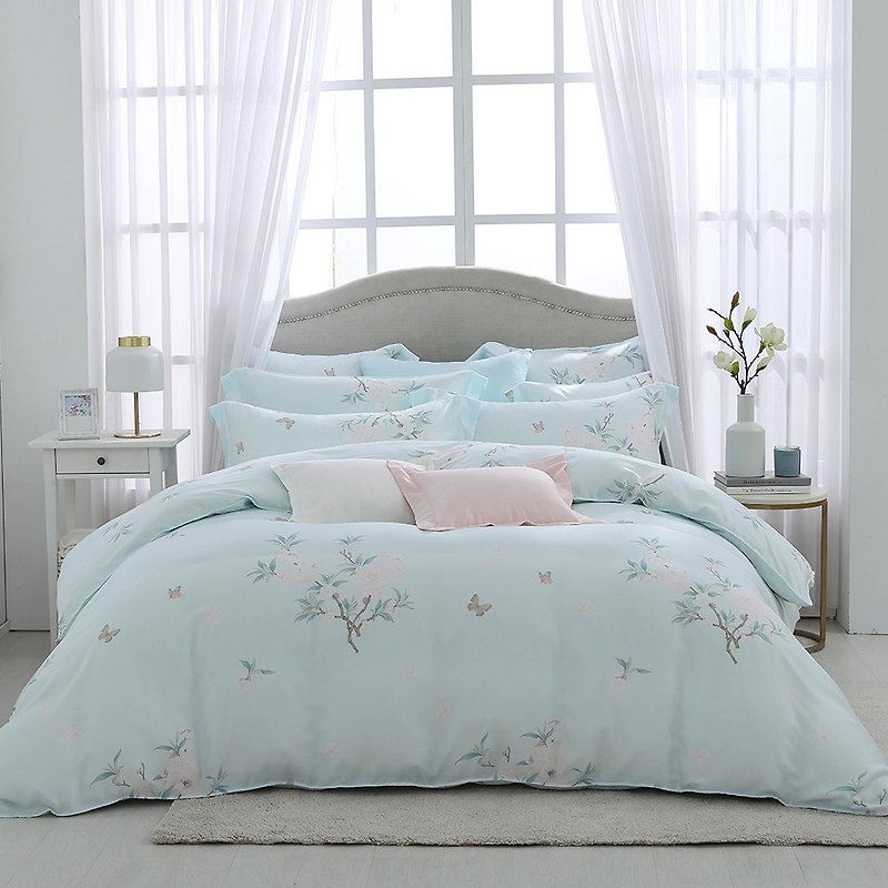 Hongyu 400-woven Tencel thin quilt cover, bed bag set (double/large/extra large) - Bedding - Other Materials Blue