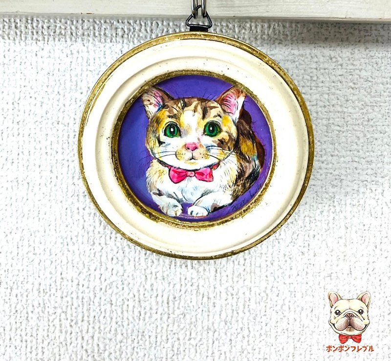 Customized 9cm round frame small picture with frame - วาดภาพ/ศิลปะการเขียน - กระดาษ 