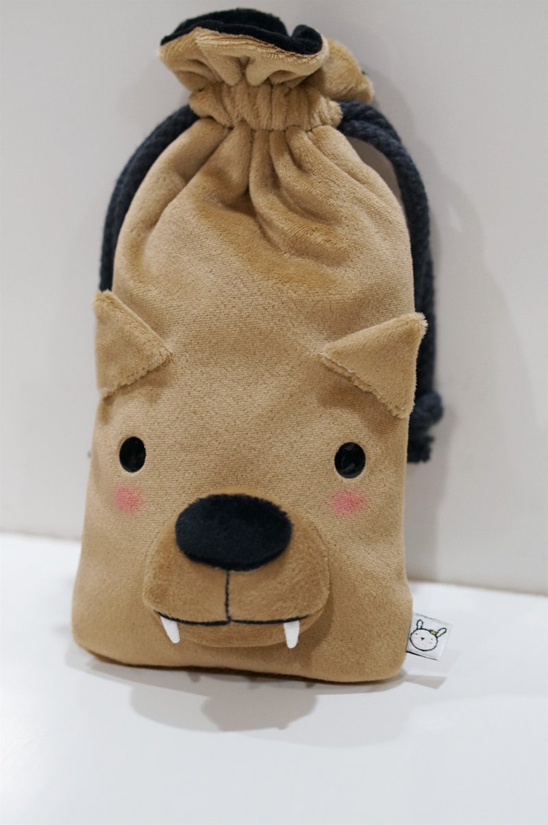 Bucute 野狼手機設計的束口袋/生日禮物 首選/出國旅行/手工製作/ - 其他 - 其他材質 卡其色