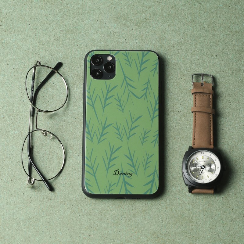 Leaf-glass shell - เคส/ซองมือถือ - ยาง สีเขียว