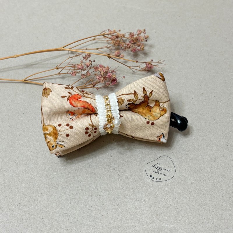 Warm Autumn | Three-dimensional Bow Intersecting Clip | Banana Clip - Hair Accessories - Cotton & Hemp Multicolor